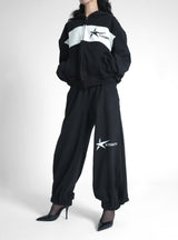 STAR LOGO HOODIE ZIP-UP BLACK