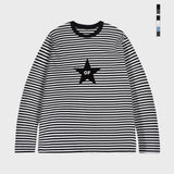 [UNISEX] オフスターストライプロングスリーブ