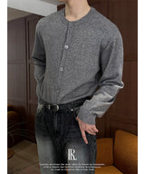 [ESSENTIAL LINE] Round neck basic cardigan(2color)