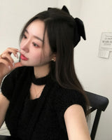 [ORIGINAL] HOLLY TIE SHORT-SLEEVE KNITTED SET