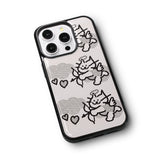 angel cat  epoxy bumper case (light silver)