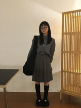 hei pleats midi skirt (2color)