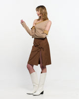  Detachable Sleeve One Shoulder Top _ BEIGE