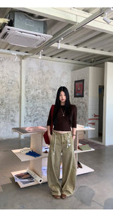 ラウンドカプリハイエンドロングスリーブTシャツ