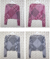 Kitsch Sheer Check Pattern Layered Top