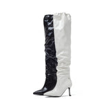 Slouchy String Boots Heel(White)