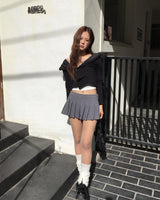 Pleated wrap skirt pants