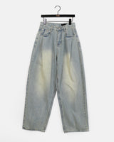 [Long/Short length] Eton One Pintuck Washed Wide Denim Pants