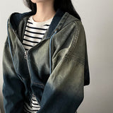 Tying Washing Two-Way Banding Hood Zip-Up