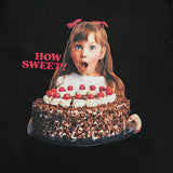 24FW チョコレートケーキガールレタリングベビーフェイス半袖Tシャツ ブラック