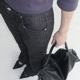 [Adborn] Herringbone Bootcut Cotton Pants - 3Color