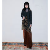 Ribbon-Twisted Top *Scarf Set [Black]