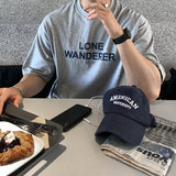 ルックリロードラウンレタリングオーバーサイズショートスリーブTシャツ