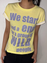 Color Contrast Dart Print Semi-Cropped T-Shirt 5color