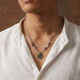 Vintage Realm Double-Strand Button Necklace