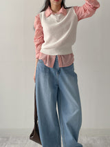 Nana See-through Round Neck Vest