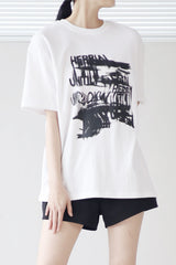 (Unisex) ルーズグラフィティオーバーフィットショートスリーブTシャツ