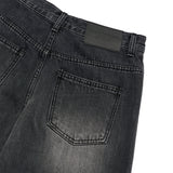 24FW CAT BRUSH WASHING SEMI WIDE WOMAN DENIM PANTS BLACK 