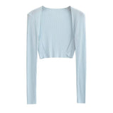 Rib Crop Bolero Cardigan