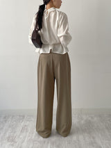 High-Neck Belted Balloon Fit Blouse