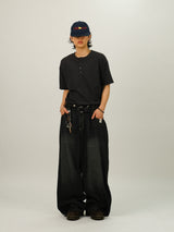 ROS Washing Denim Banding Pants