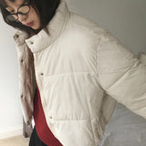 Chetky Basic Pastel Wellon Short Padded Jacket