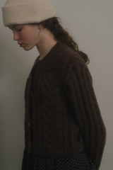 Nutty cable cardigan_brown