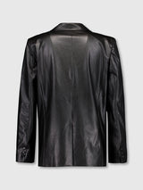 Circle Leather Blazer (Black)
