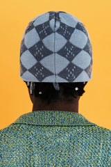 SPARKLING ARGYLE BEANIE / GREY