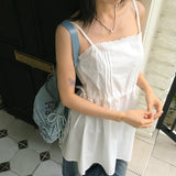 Muke Pintuck Lace String Vacation-Look Sleeveless Dress