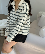 Bintz Stripe Collar Knitw