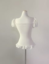 Rudica Puff Frill Top (white)