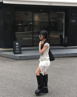 ローズパンチングレースT