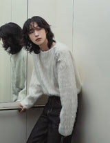 Local shoulder chain hairy knit