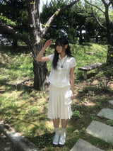 アオビンテージフリルシャツ