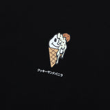 アイスクリームプリントショートスリーブTシャツ / ICE CREAM PRINTING SHORT-SLEEVED T-BLACK