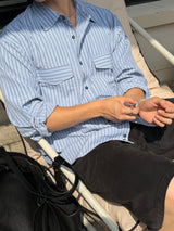 One four peaked stripe shirt