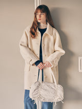 WOOL HALF COAT IVORY
