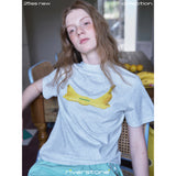Riverstone Plus ブラー フルーツプリント ルーズ 半袖Tシャツ アイスクールTシャツ