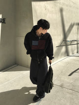 Basic Flag Hooded Zip-Up 4C