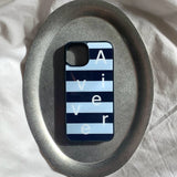 [MADE] stripe logo glass bumper case(skybluenavy)