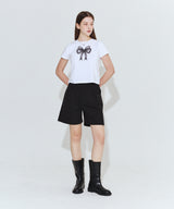ESSENTIAL TWO-TUCK BERMUDA PANTS_BLACK