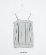 Micelle button balloon layered strap sleeveless