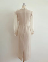 Shuan Tie Color Matching H-Line Long One Piece