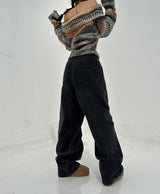 (UNISEX/ S-3XL) BALLOON DARK BLUE WIDE HAREM UNISEX PANTS