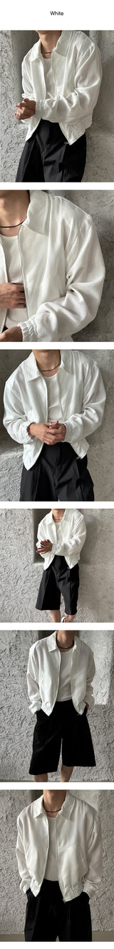 [S/S] Linen crop blouson jacket (3color)