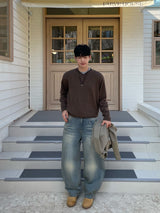 Soft V-Neck Knit (M, L / 4 Colors)