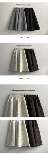 May Quilting Banding Long Skirt