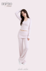 マリー ピンク Vネック トレーニング セットアップ(pants)