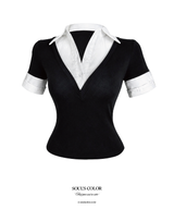 Noa Layered Collar Knit Top